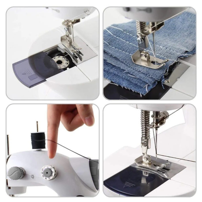 Mini máquina de coser portátil de pedal We Houseware BN3404 con mesa de extensión